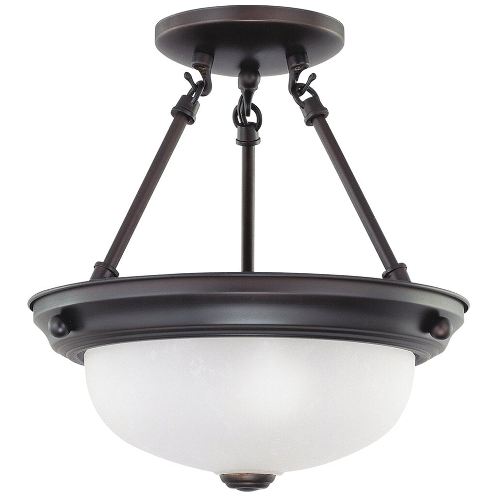 Satco 60-3148 Semi Flush Fixture 2 Light; 11 in.; Semi-Flush with