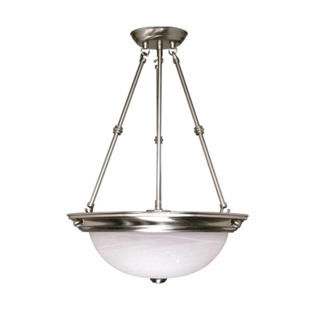 Satco 60-204 Pendant Fixture 3 Light; 20 in.; Alabaster Glass