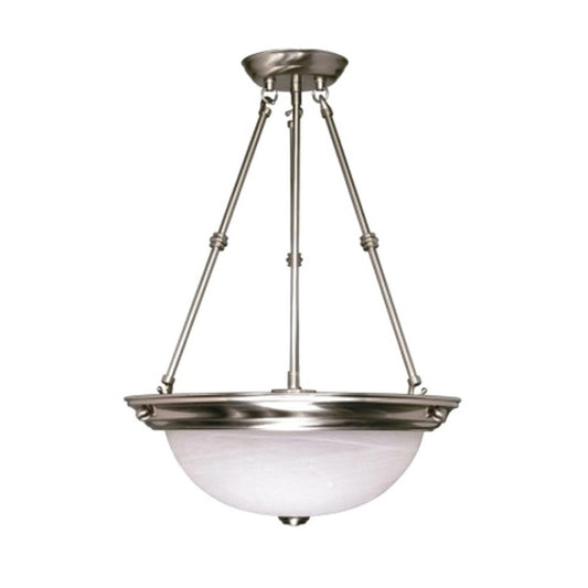 Satco 60-204 Pendant Fixture 3 Light; 20 in.; Alabaster Glass