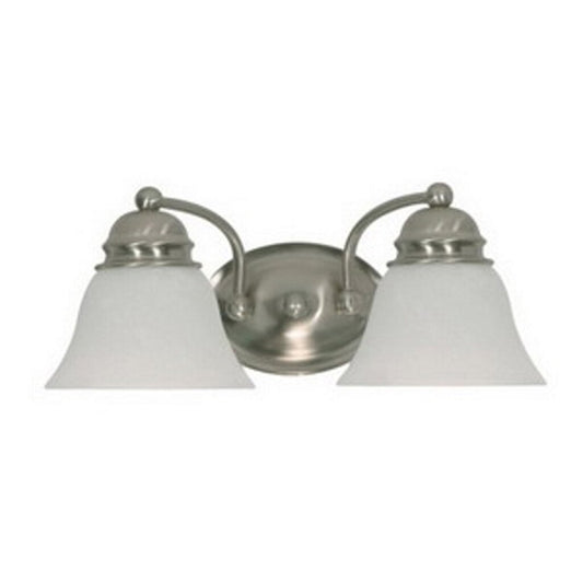 Satco 60-341 Vanity Fixture Empire; 2 Light; 15 in.; with Alabaster