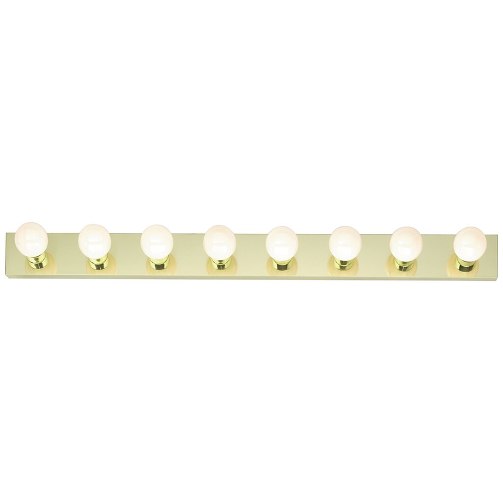 Satco 77/191 Fixture 8 Light - 48 Vanity Strip Polished Brass