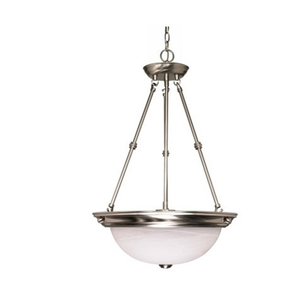 Satco 60-203 Pendant Fixture 3 Light; 15 in.; Alabaster Glass