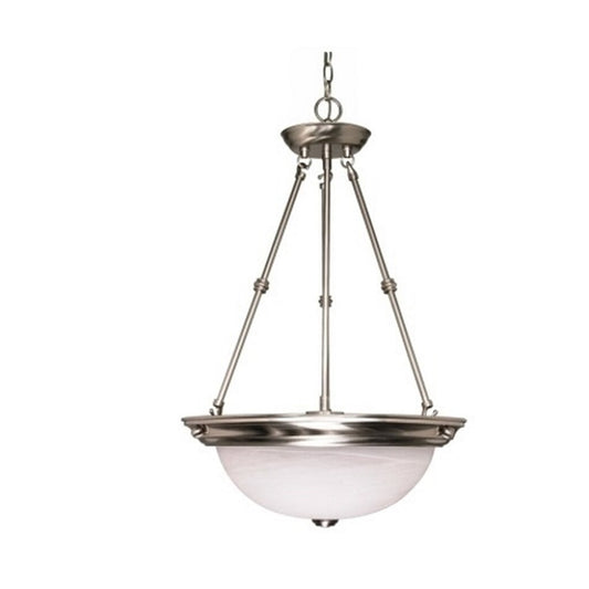 Satco 60-203 Pendant Fixture 3 Light; 15 in.; Alabaster Glass