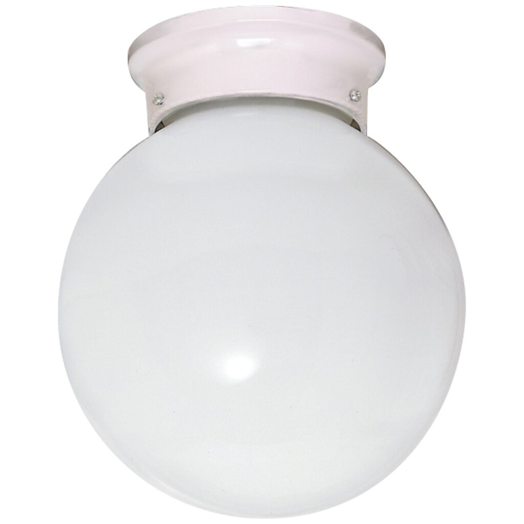 Satco 77/947 Fixture 1 Light - 6 Ceiling White Ball