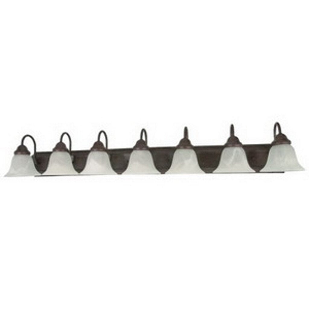 Satco 60-292 Vanity Fixture Ballerina; 7 Light; 48 in.; with Alabaster