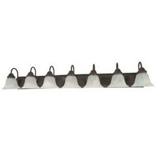 Satco 60-292 Vanity Fixture Ballerina; 7 Light; 48 in.; with Alabaster