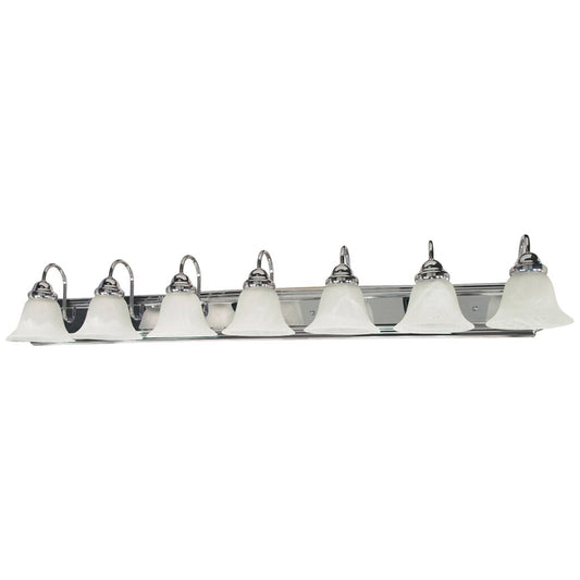Satco 60-290 Vanity Fixture Ballerina; 7 Light; 48 in.; with Alabaster