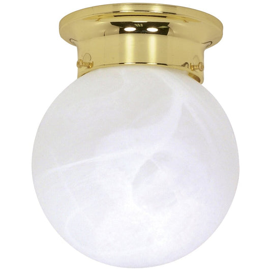 Satco 60-255 Flush Mount Fixture 1 Light; 6 in.; Ceiling Mount;