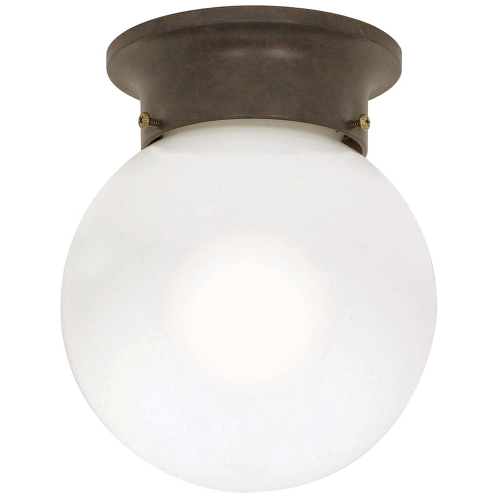 Satco 60-247 Flush Mount Fixture 1 Light; 6 in.; Ceiling Mount; White