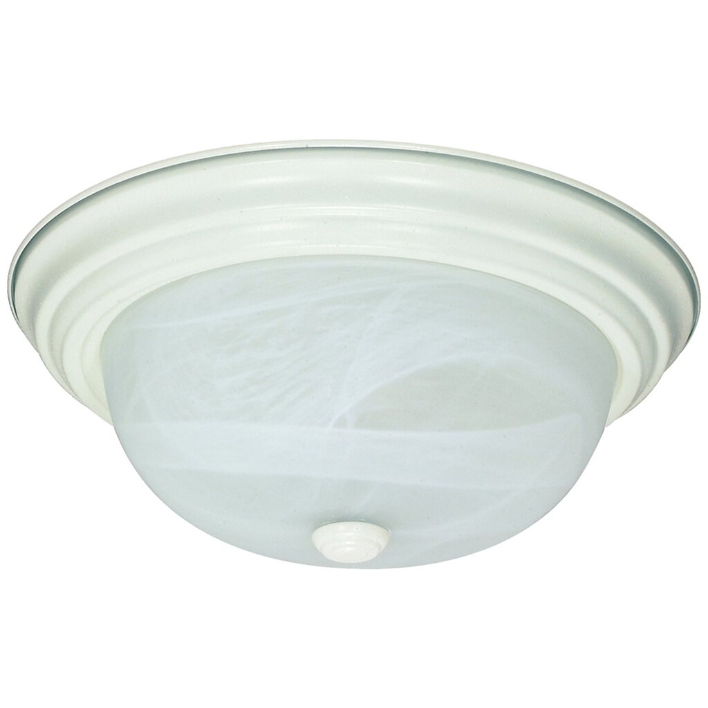 Satco 60-222 Flush Mount Fixture 2 Light; 13 in.; Alabaster Glass