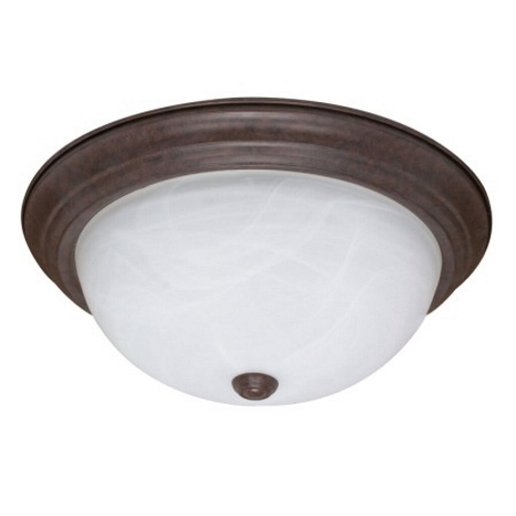 Satco 60-207 Flush Mount Fixture 3 Light; 15 in.; Alabaster Glass