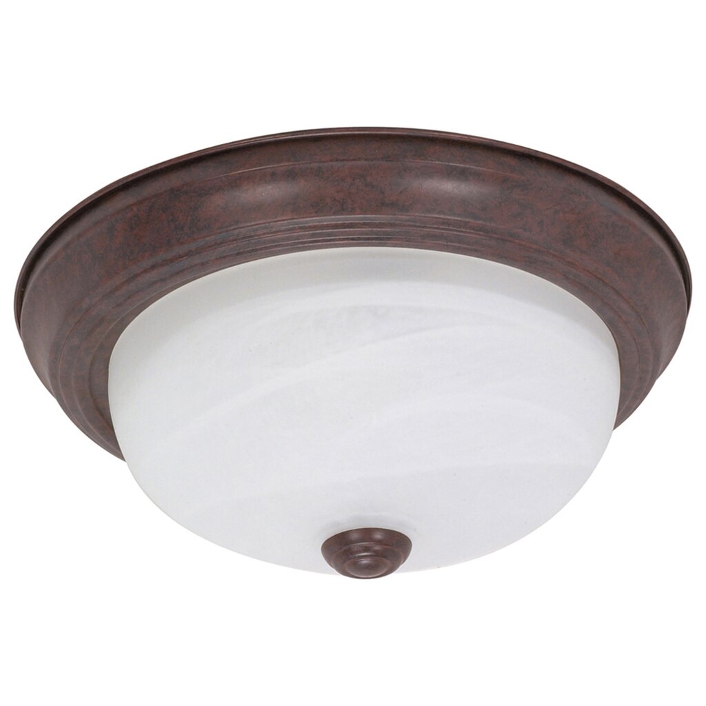 Satco 60-206 Flush Mount Fixture 2 Light; 13 in.; Alabaster Glass