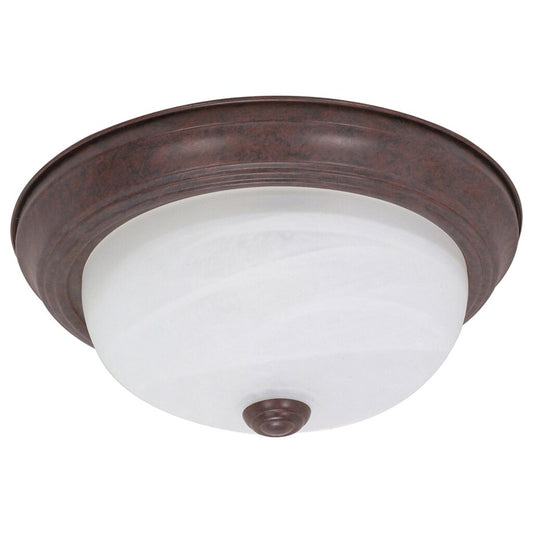 Satco 60-206 Flush Mount Fixture 2 Light; 13 in.; Alabaster Glass