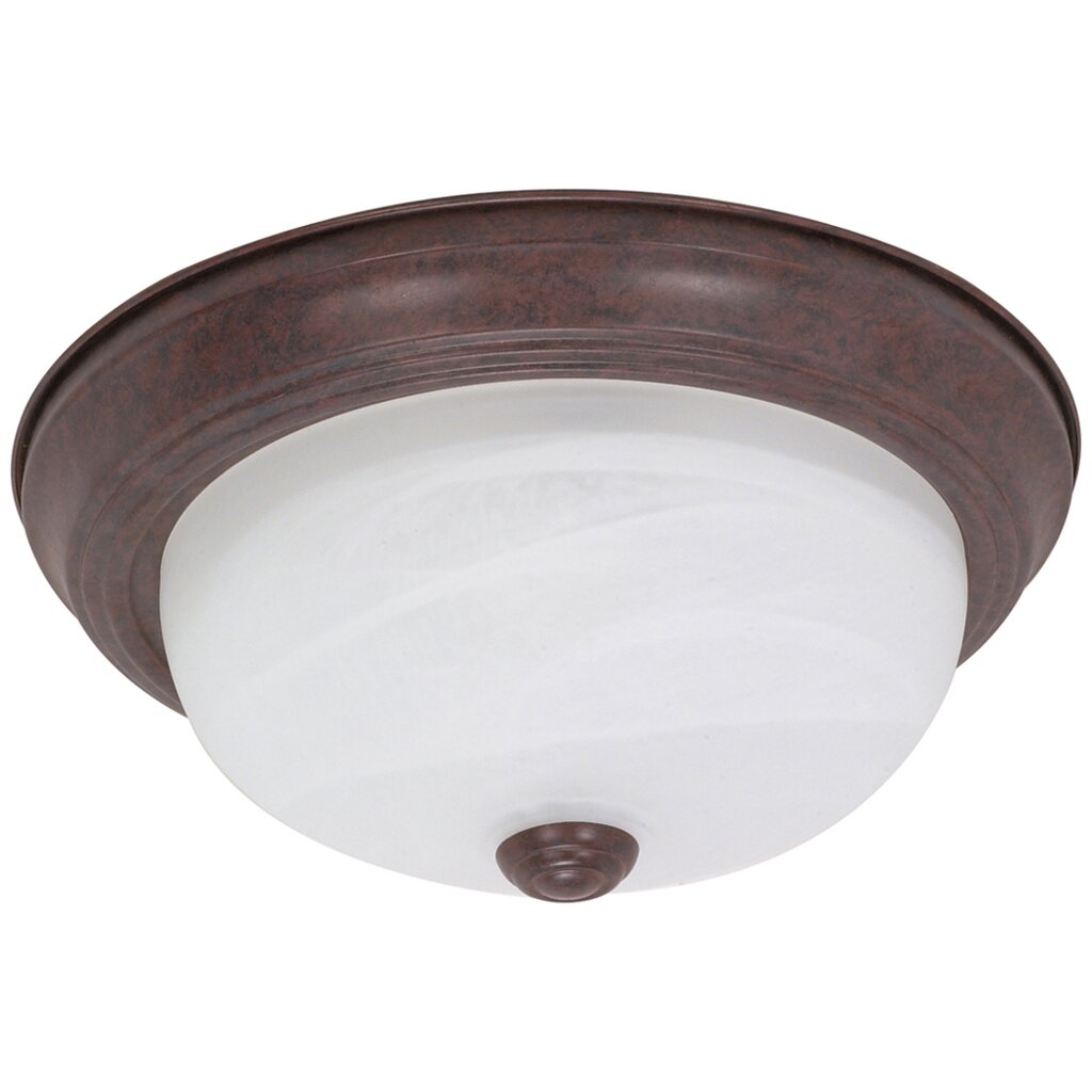 Satco 60-205 Flush Mount Fixture 2 Light; 11 in.; Alabaster Glass