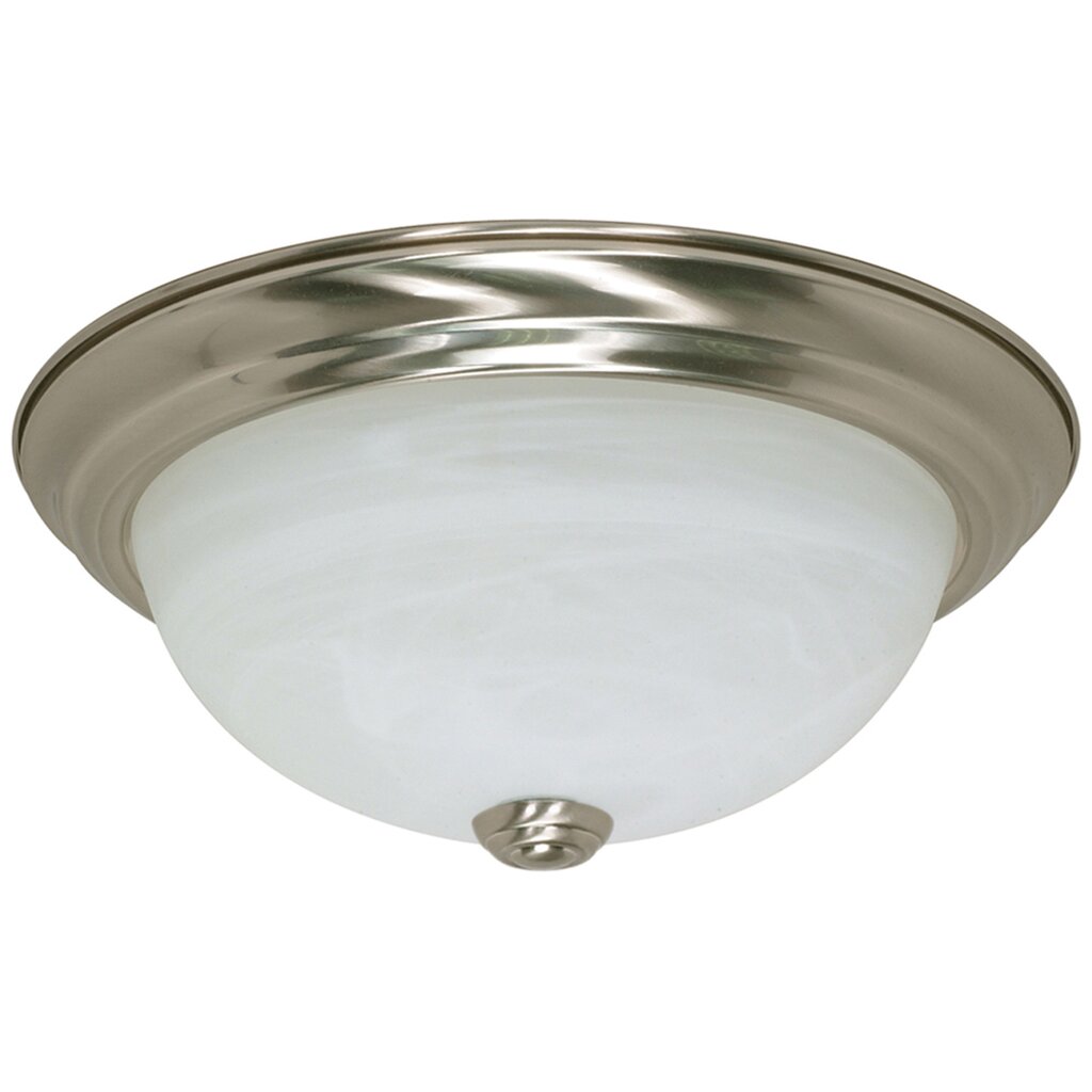 Satco 60-197 Flush Mount Fixture 2 Light; 11 in.; Alabaster Glass