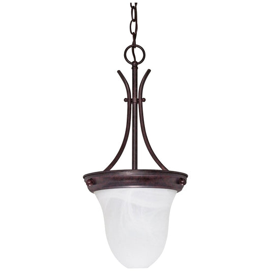 Satco 60-395 Pendant Fixture 1 Light; 10 in.; Alabaster Glass Bell