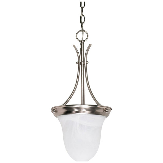 Satco 60-394 Pendant Fixture 1 Light; 10 in.; Alabaster Glass Bell