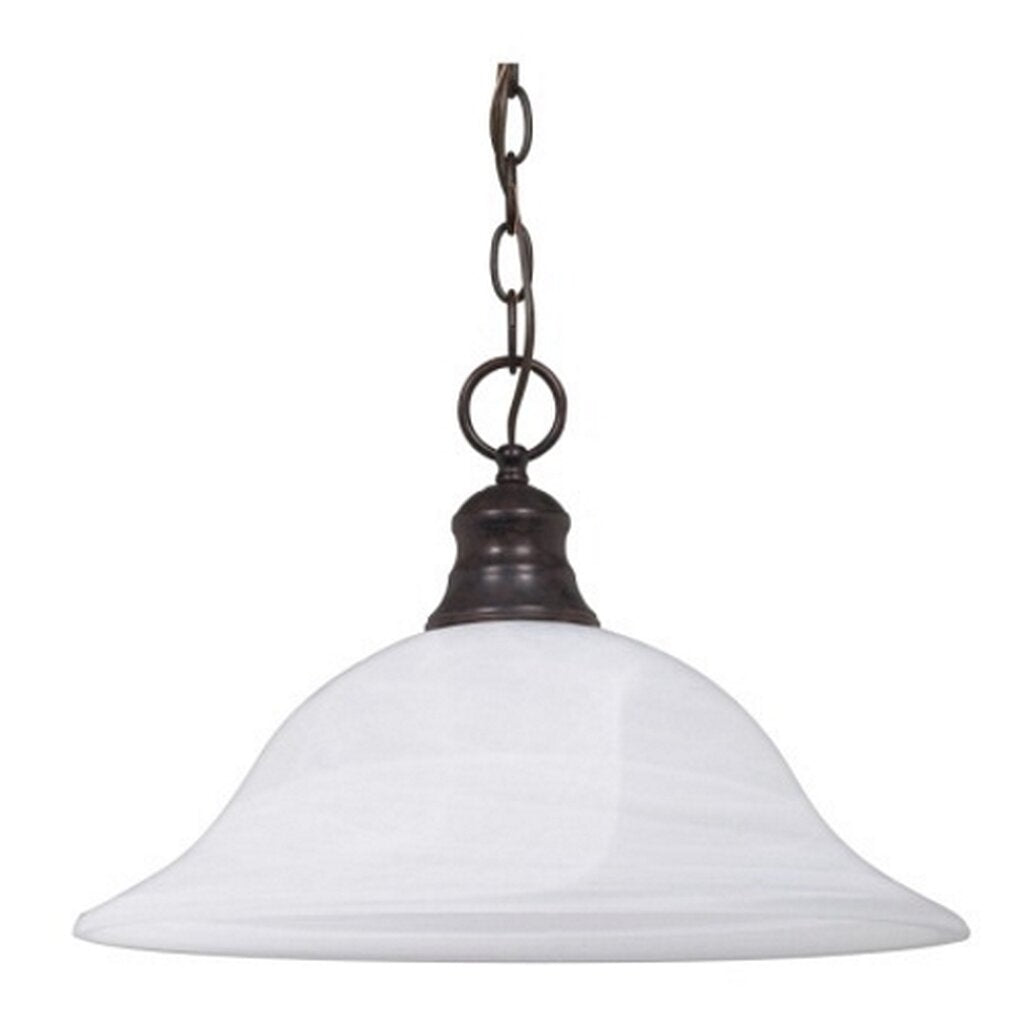 Satco 60-391 Pendant Fixture 1 Light; 16 in.; Alabaster Glass