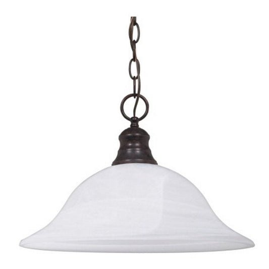 Satco 60-391 Pendant Fixture 1 Light; 16 in.; Alabaster Glass