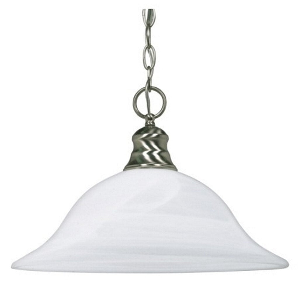 Satco 60-390 Pendant Fixture 1 Light; 16 in.; Alabaster Glass