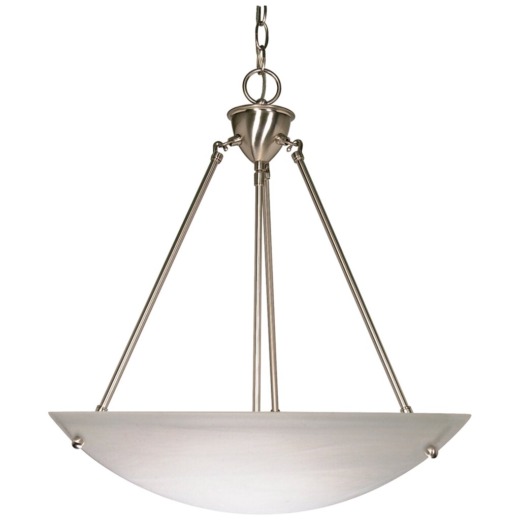Satco 60-370 Pendant Fixture 3 Light; 23 in.; Alabaster Glass Bowl