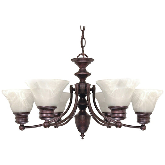 Satco 60-358 Chandelier Fixture Empire; 6 Light; 26 in.; with