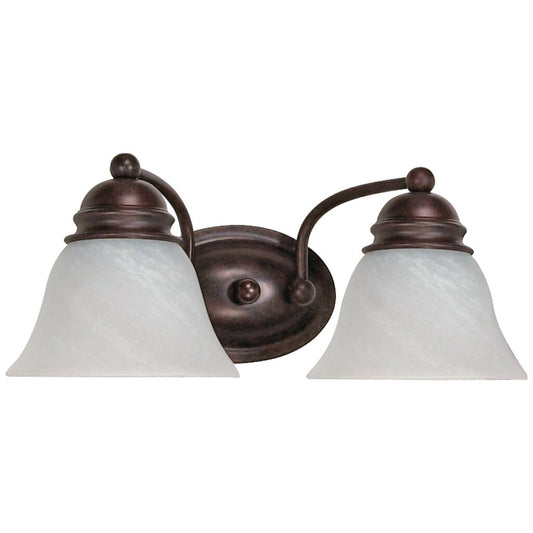 Satco 60-345 Vanity Fixture Empire; 2 Light; 15 in.; with Alabaster