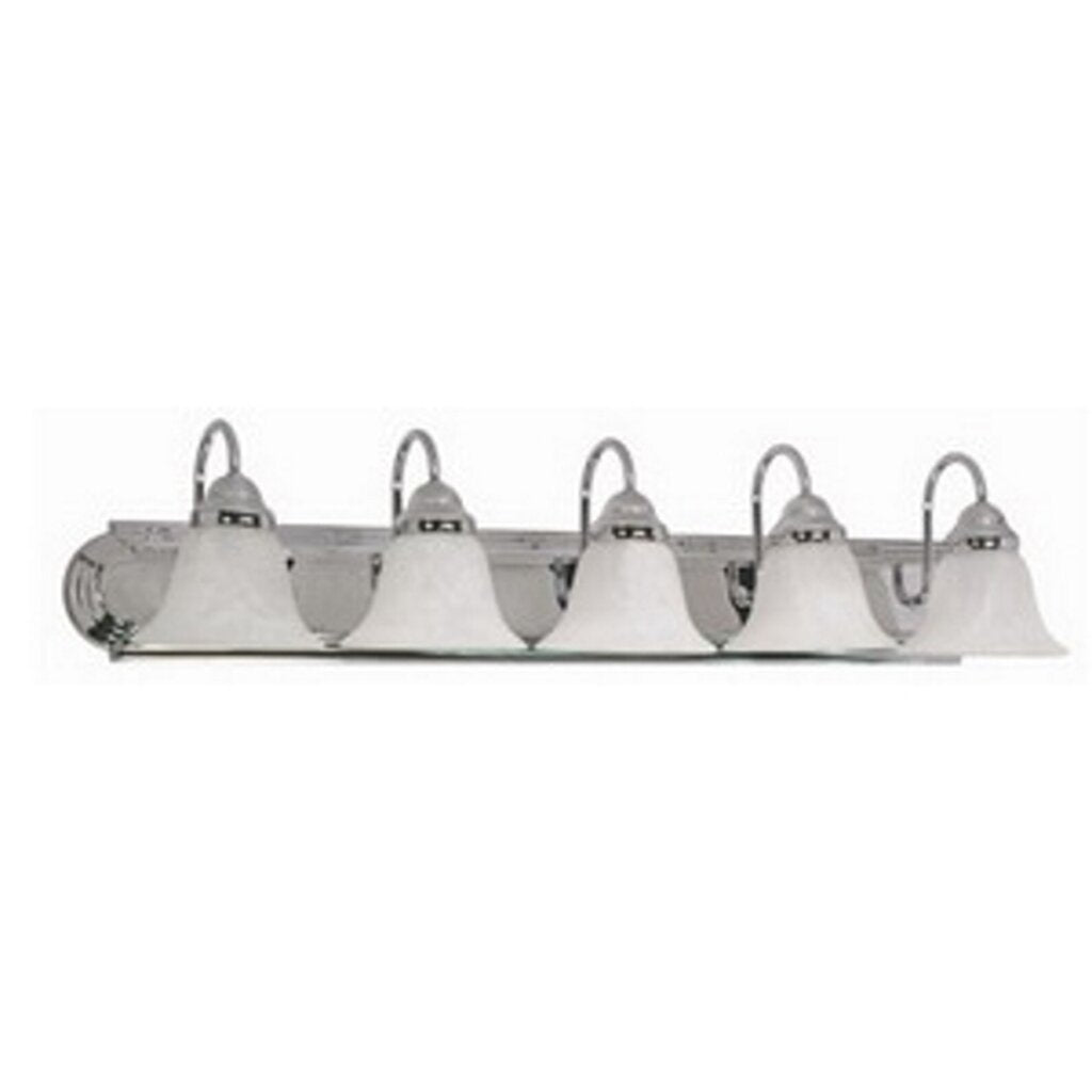 Satco 60-319 Vanity Fixture Ballerina; 5 Light; 36 in.; with Alabaster