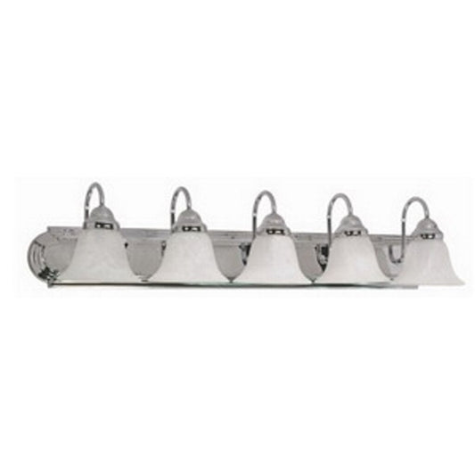 Satco 60-319 Vanity Fixture Ballerina; 5 Light; 36 in.; with Alabaster