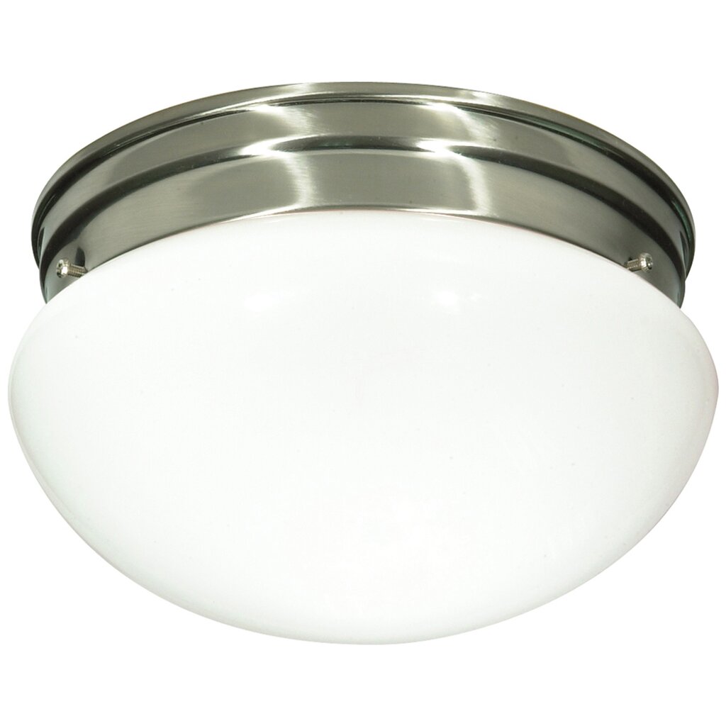 Satco 76/603 Fixture 2 Light - 10 Flush Mount Medium White Mushroom