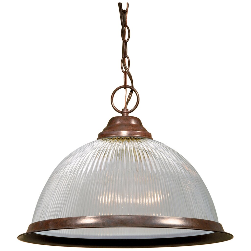 Satco 76/447 Fixture 1 Light - 15 Pendant Clear Prismatic Dome Old