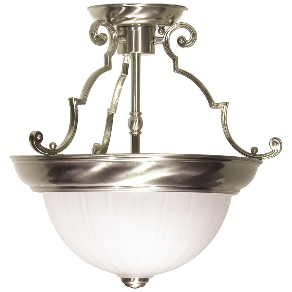 Satco 76/433 Fixture 2 Light - 13 Semi-Flush Frosted Melon Glass