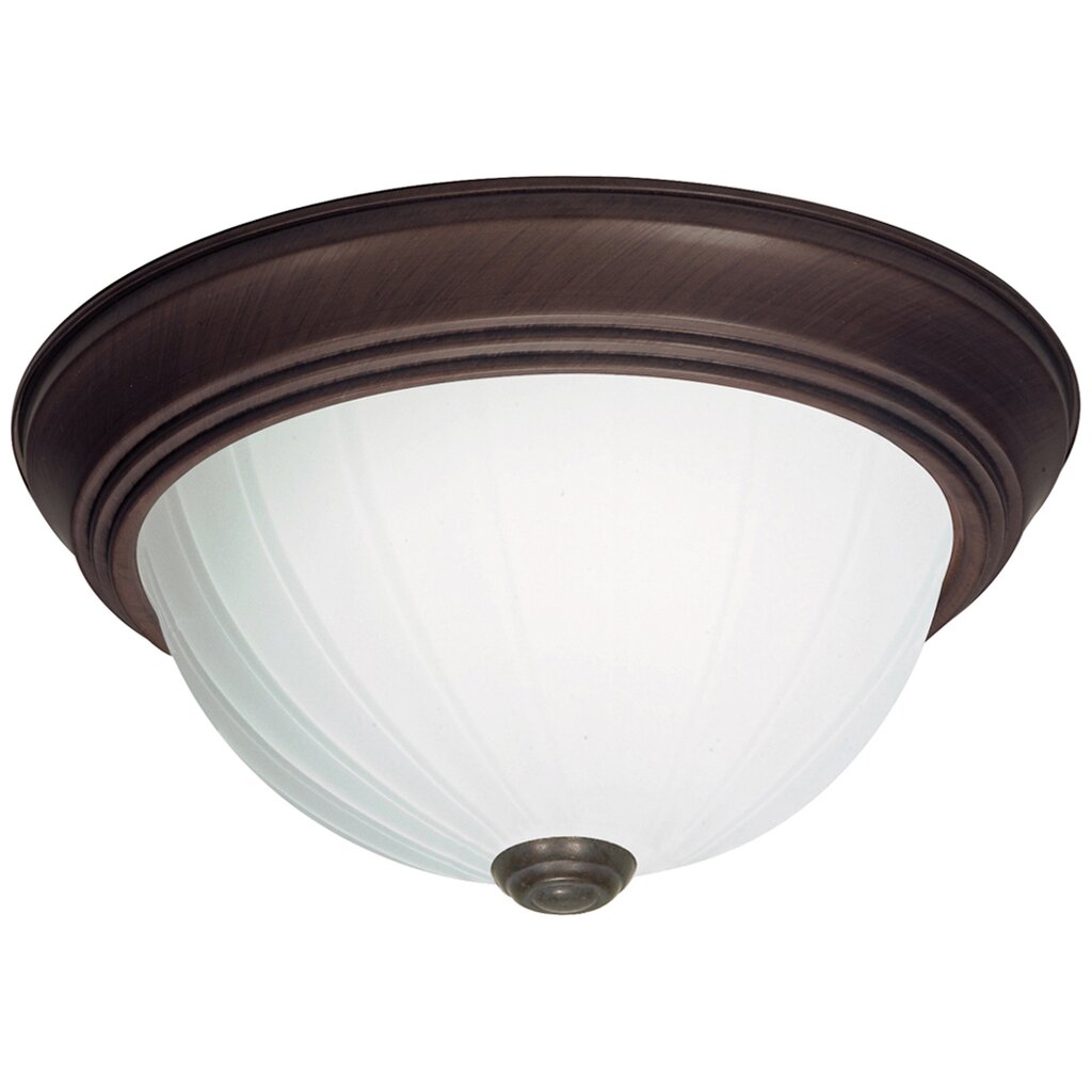 Satco 76/248 Fixture 3 Light - 15 Flush Mount Frosted Melon Glass Old