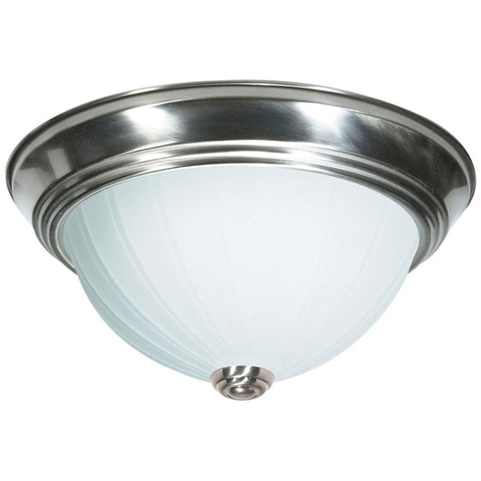 Satco 76/245 Fixture 3 Light - 15 Flush Mount Frosted Melon Glass