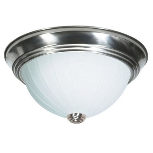 Satco 76/243 Fixture 2 Light - 11 Flush Mount Frosted Melon Glass