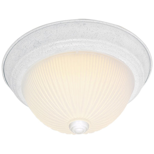 Satco 76/131 Fixture 2 Light - 11 Flush Mount Frosted Ribbed Textured