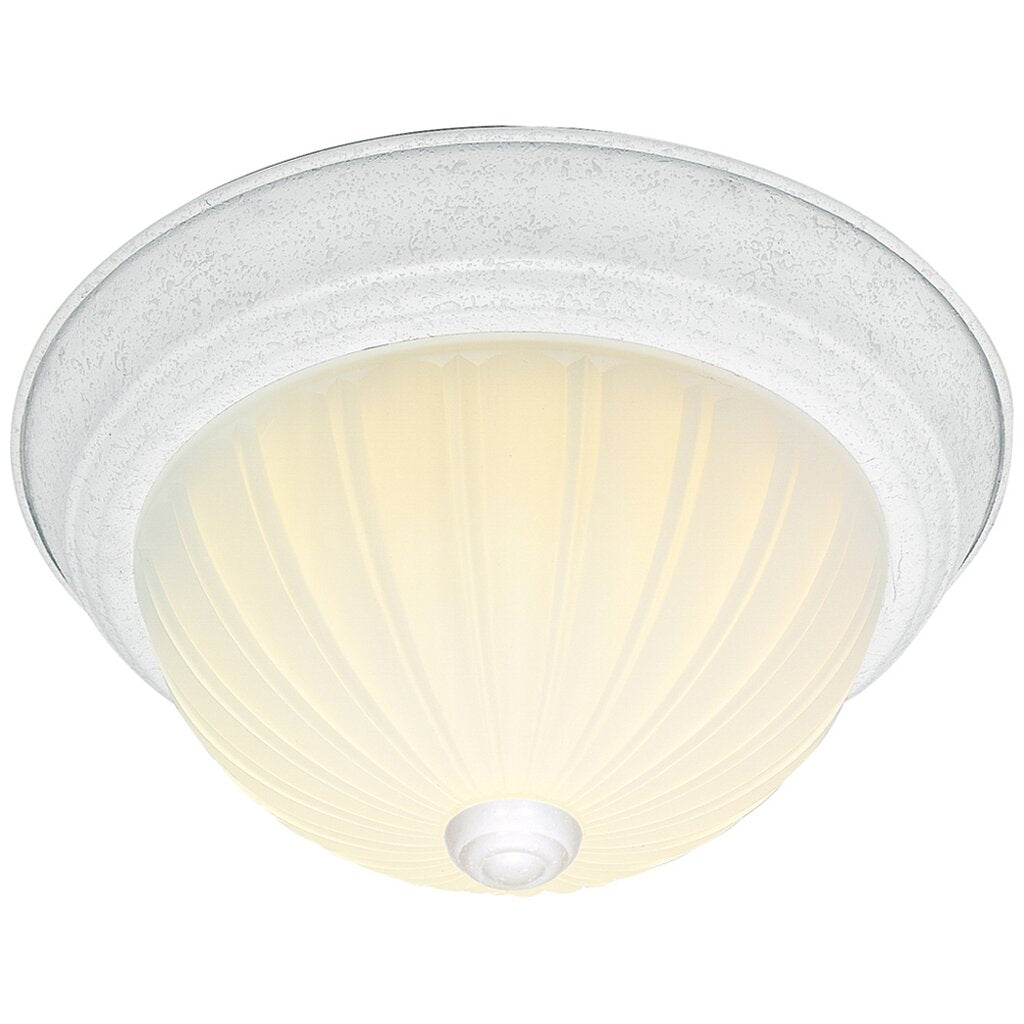 Satco 76/129 Fixture 3 Light - 15 Flush Mount Frosted Melon Glass