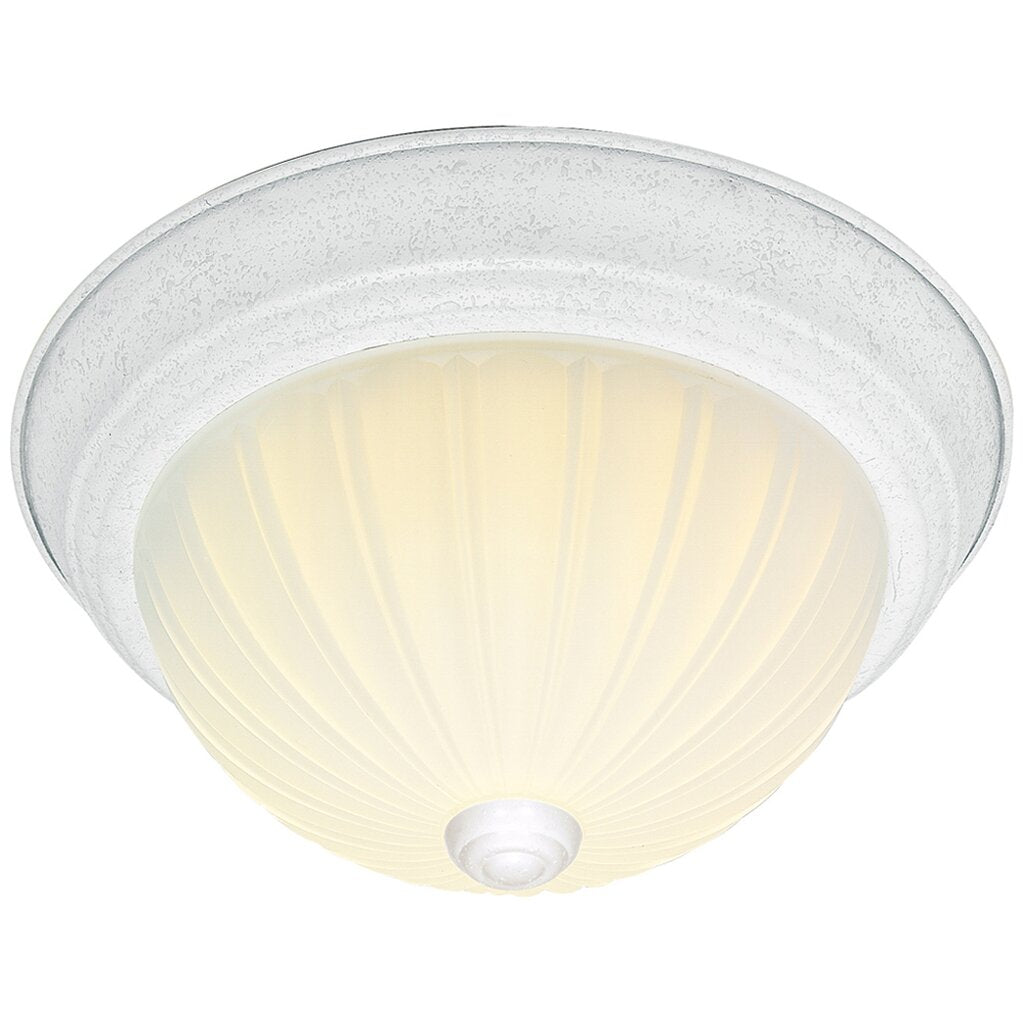 Satco 76/127 Fixture 2 Light - 13 Flush Mount Frosted Melon Glass