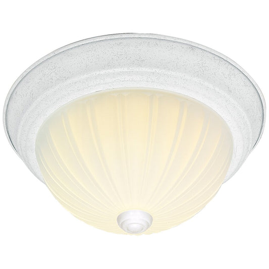 Satco 76/127 Fixture 2 Light - 13 Flush Mount Frosted Melon Glass