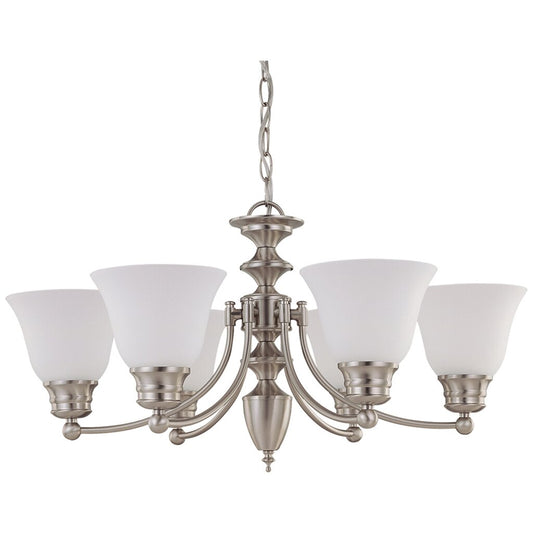 Satco 60-3255 Chandelier Fixture Empire; 6 Light; 26 in.; with Frosted