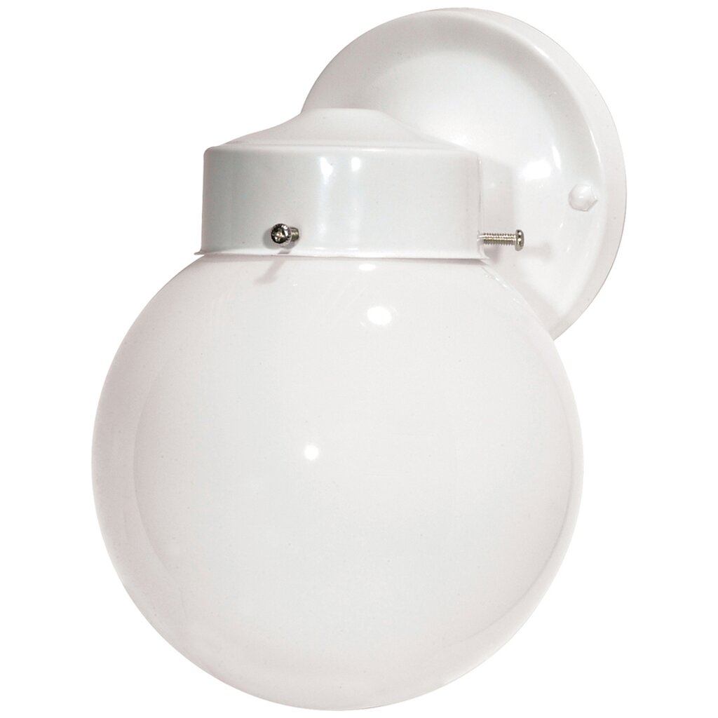 Satco 76/704 Fixture 1 Light - 6 Porch Wall With White Globe Gloss