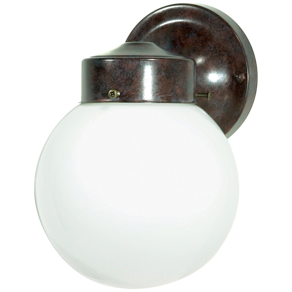 Satco 76/703 Fixture 1 Light - 6 Porch Wall With White Globe Old