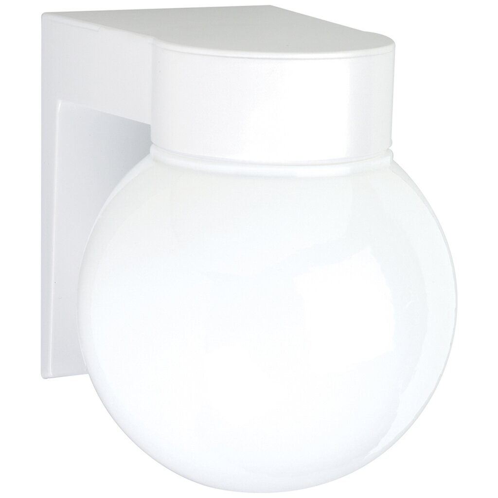 Satco 77/531 Fixture 1 Light - 8 Utility Wall Mount With White Glass