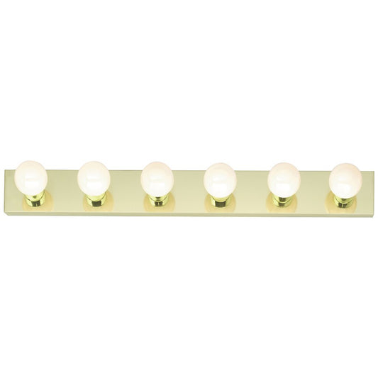 Satco 77/190 Fixture 6 Light - 36 Vanity Strip Polished Brass