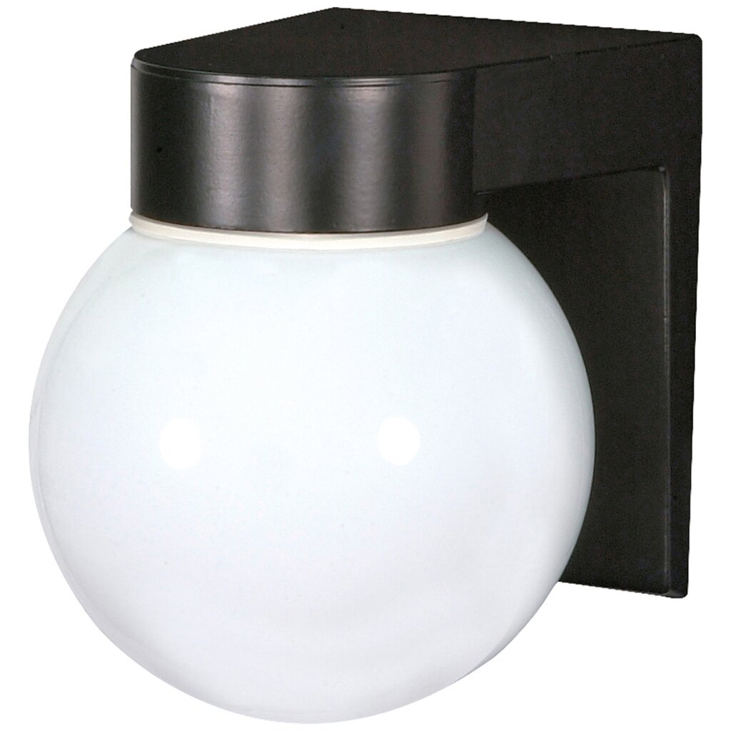 Satco 77/140 Fixture 1 Light - 8 Utility Wall Mount With White Glass