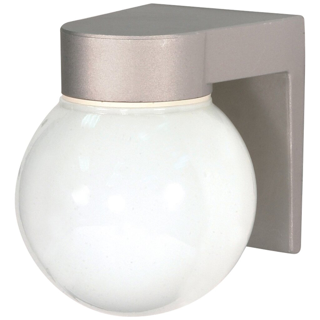 Satco 77/139 Fixture 1 Light - 8 Utility Wall Mount With White Glass