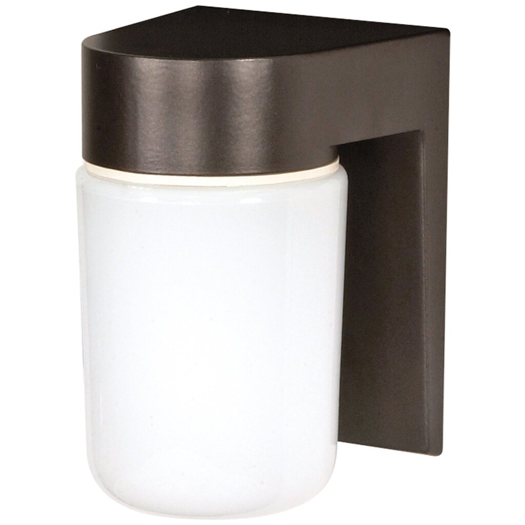 Satco 77/138 Fixture 1 Light - 8 Utility Wall Mount With White Glass