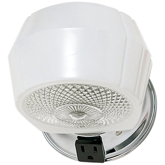 Satco 77/121B Fixture 1 Light - 5 Vanity w/White Crystal Bottom Shade