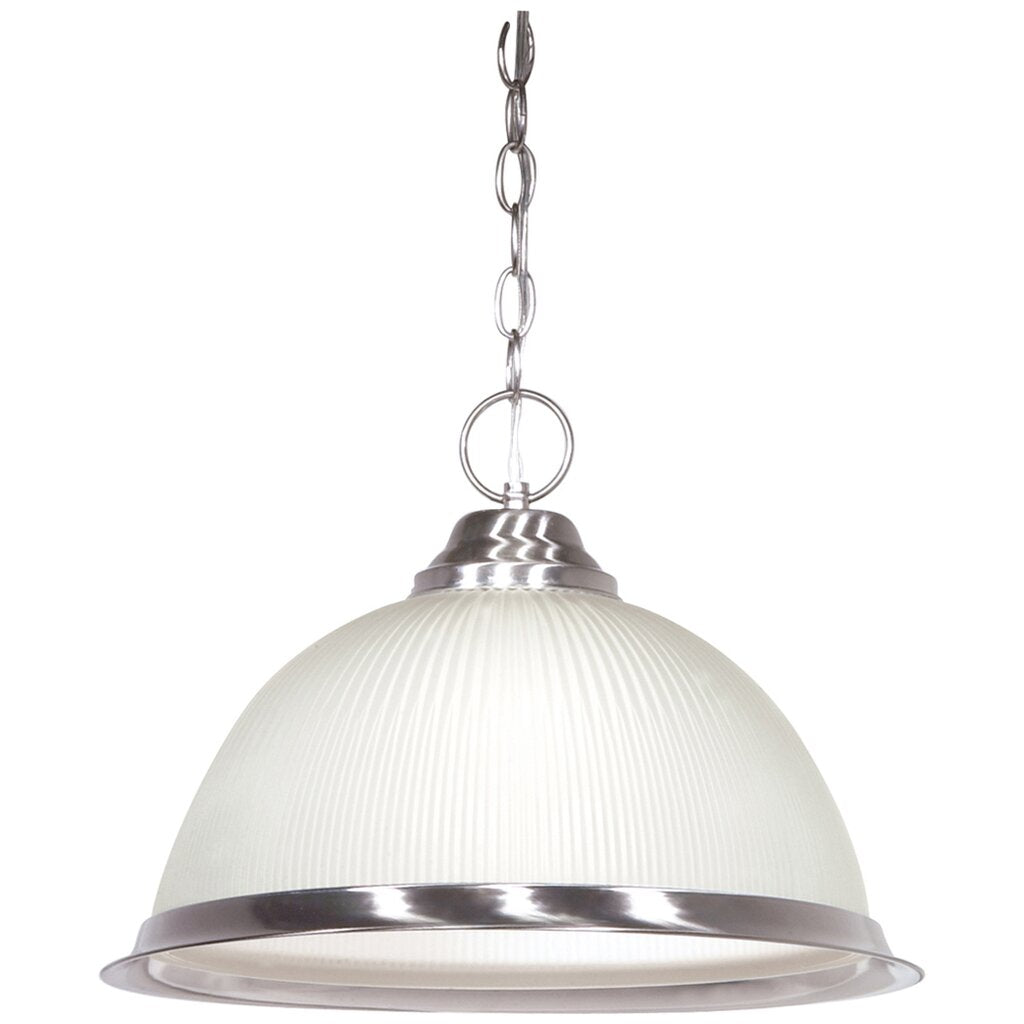 Satco 76/691 Fixture 1 Light - 15 Pendant Frosted Prismatic Dome