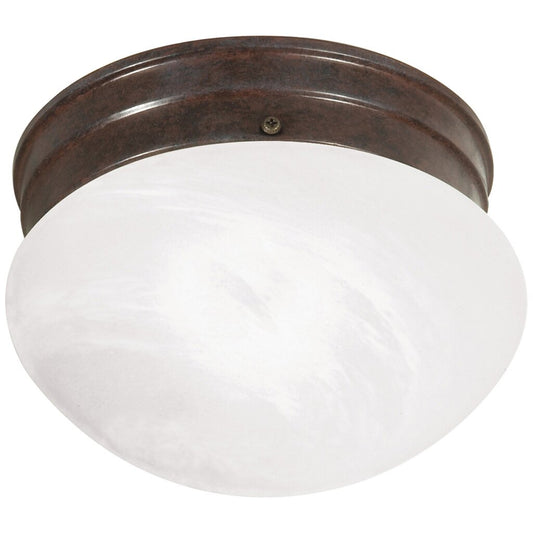 Satco 76/670 Fixture 1 Light - 8 Flush Mount Small Alabaster Mushroom